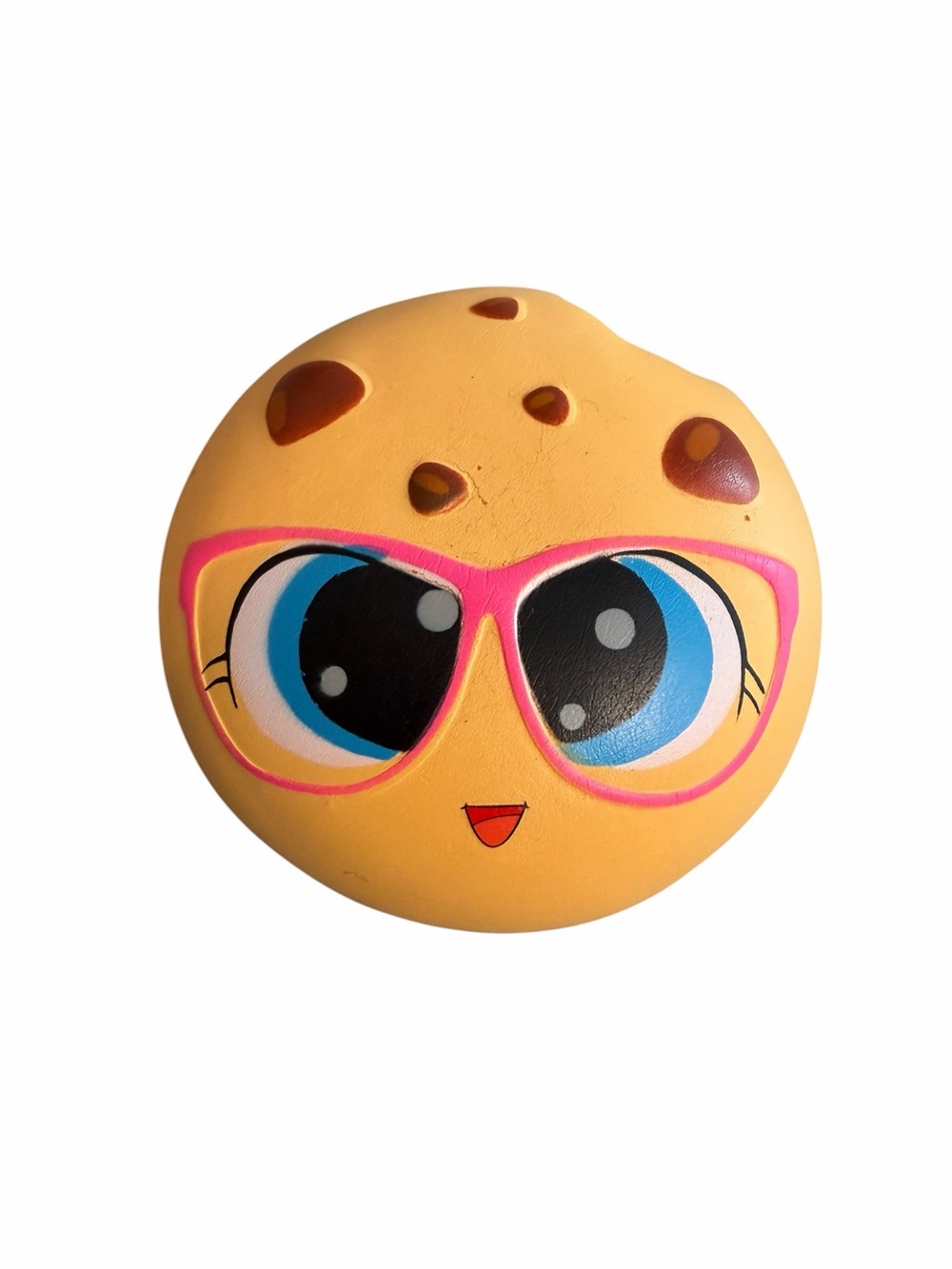 Slow Rising Kawaii Cookie Face Squishy Toy with Pink Sunglasses 4.75”
